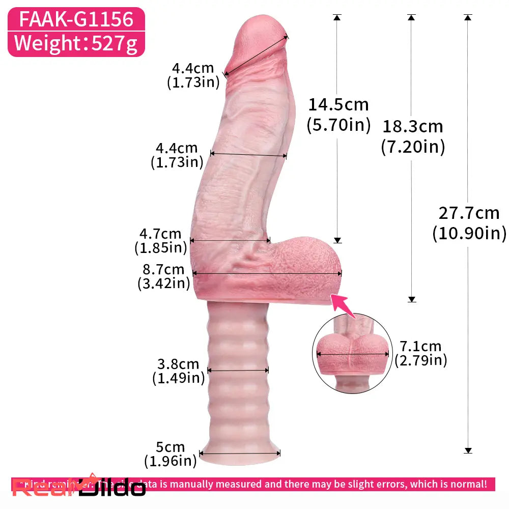 10.9in Real Feeling Double Layer Silicone Soft Handle Dildo For Sword Cock
