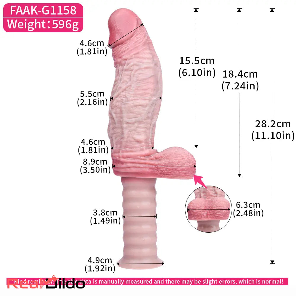 11.1in Real Feeling Double Layer Silicone Soft Handle Flexible Sword Lifelike Dildo