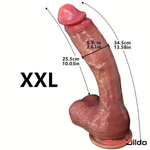 9.05in 10.43in 11.02in 12.2in 13.58in Soft Silicone Large Lifelike Dildo - Real Dildo