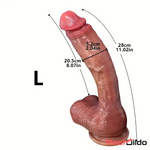 9.05in 10.43in 11.02in 12.2in 13.58in Soft Silicone Large Lifelike Dildo - Real Dildo