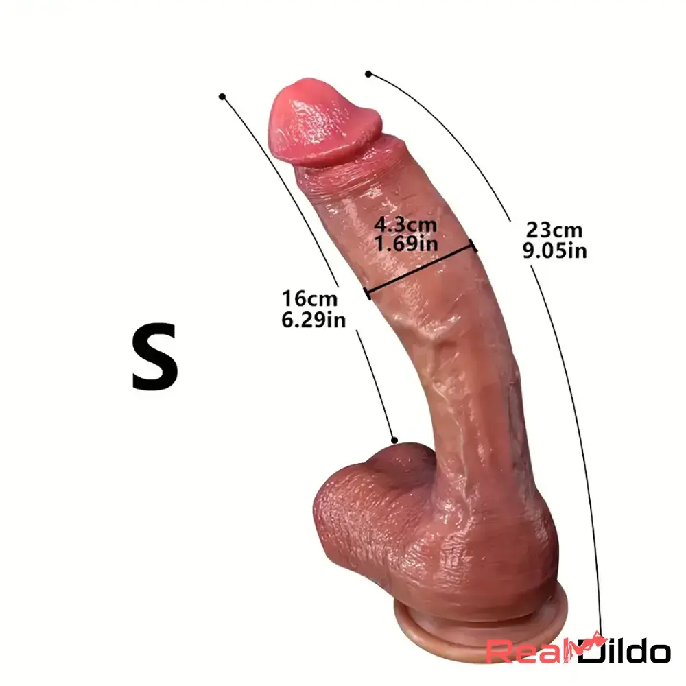 9.05in 10.43in 11.02in 12.2in 13.58in Soft Silicone Large Lifelike Dildo - Real Dildo