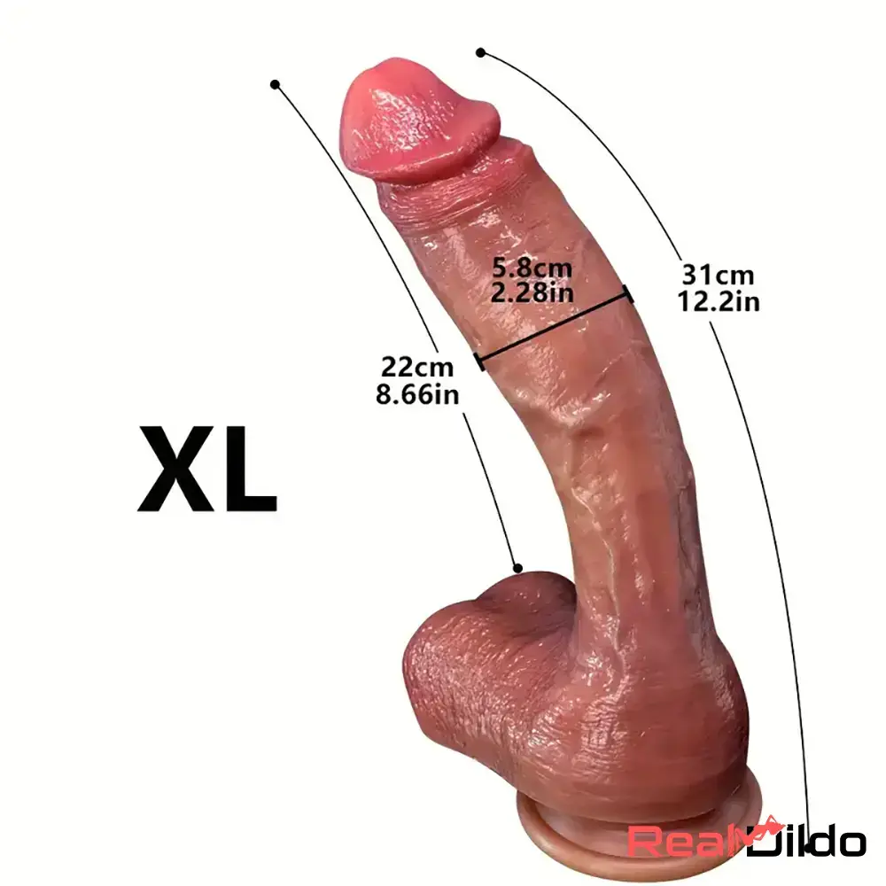 9.05in 10.43in 11.02in 12.2in 13.58in Soft Silicone Large Lifelike Dildo - Real Dildo