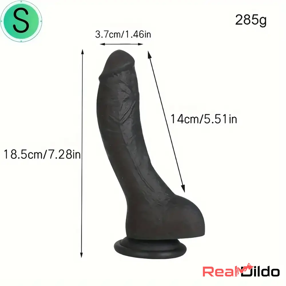 7.28in 8.27in 10.04in Soft Real Skin Ebony Big Looking Silicone G Spot Dildo Real Dildo