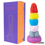 8.66in Silicone Rainbow Soft Big Dildo For Gay LGBT Adults Sex Toy Real Dildo
