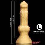 3.81in 7.48in Gold Silicone Soft Small Dog Dildo For Anal Vaginal Sex Love Real Dildo
