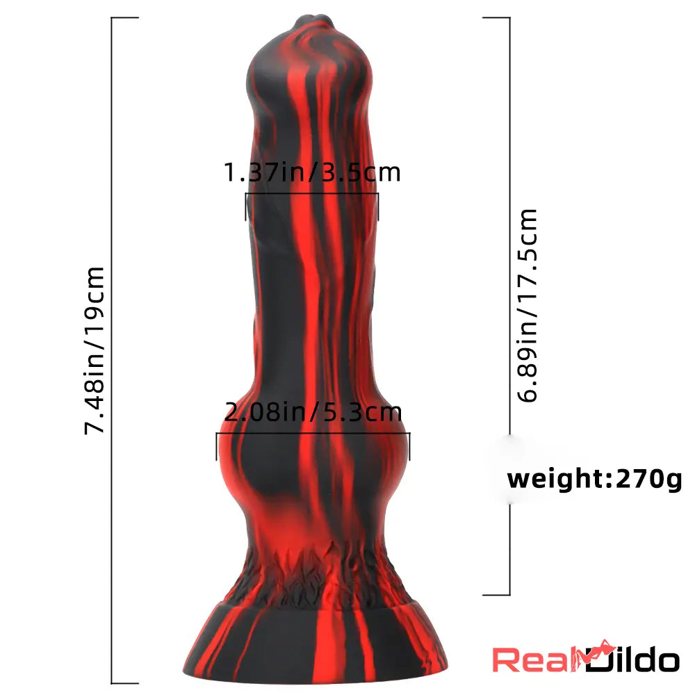 7.48in Silicone Soft Mixed Color Dog Cock Dildo For Sex Toy Orgasm Safety Real Dildo
