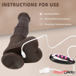 9.05in 4in1 Heating Thrusting Vibrating Rotation Remote Horse Discreet Dildo Real Dildo