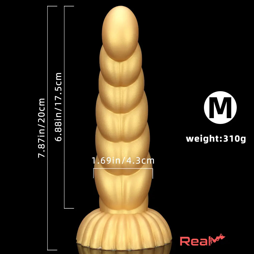 5.51in 7.87in 10.23in Gold Silicone Soft Fantasy Alien Dildo For Anal Orgasm Real Dildo