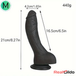 7.28in 8.27in 10.04in Soft Real Skin Ebony Big Looking Silicone G Spot Dildo Real Dildo