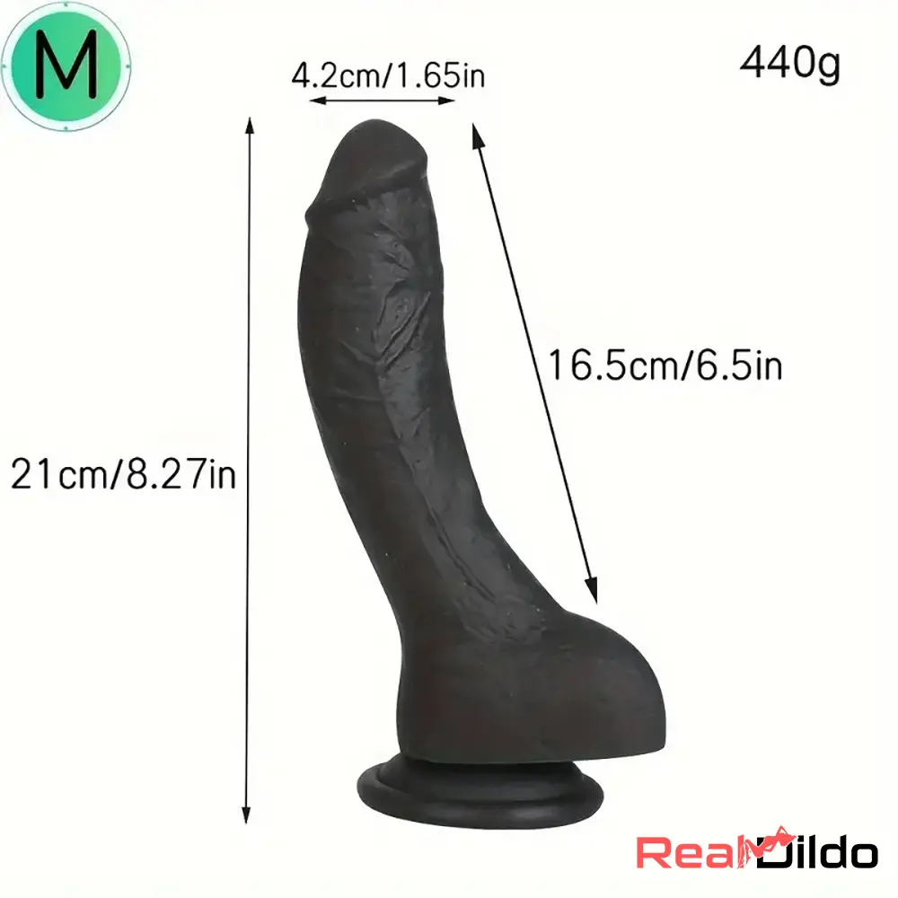 7.28in 8.27in 10.04in Soft Real Skin Ebony Big Looking Silicone G Spot Dildo Real Dildo