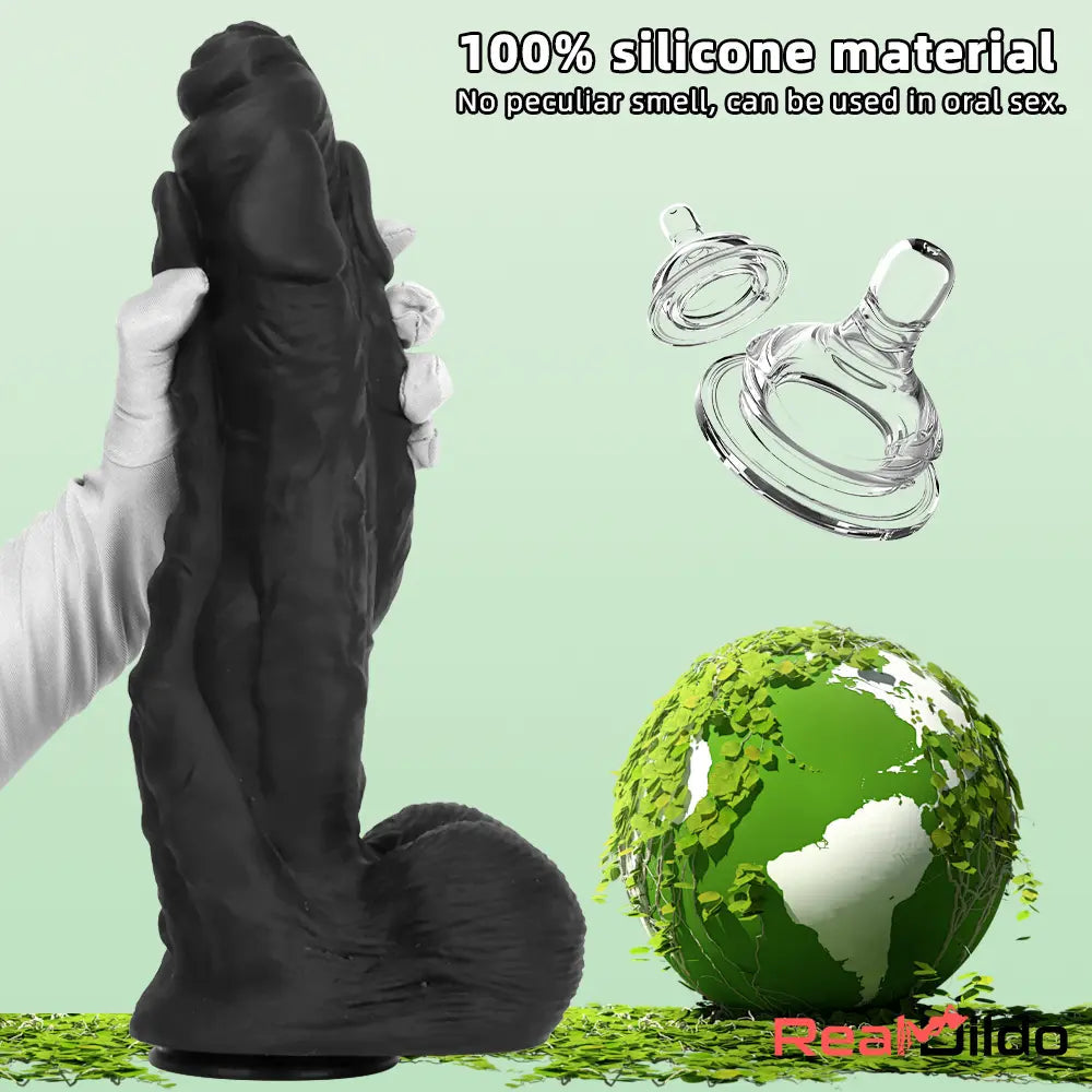 11.41in 12.6in 15in Super Big Silicone Soft Black Fantasy Massager Dildo Real Dildo