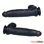 12.2in 13.4in Real Looking Silicone Large Long Flexible Ebony Male Dildo - Real Dildo