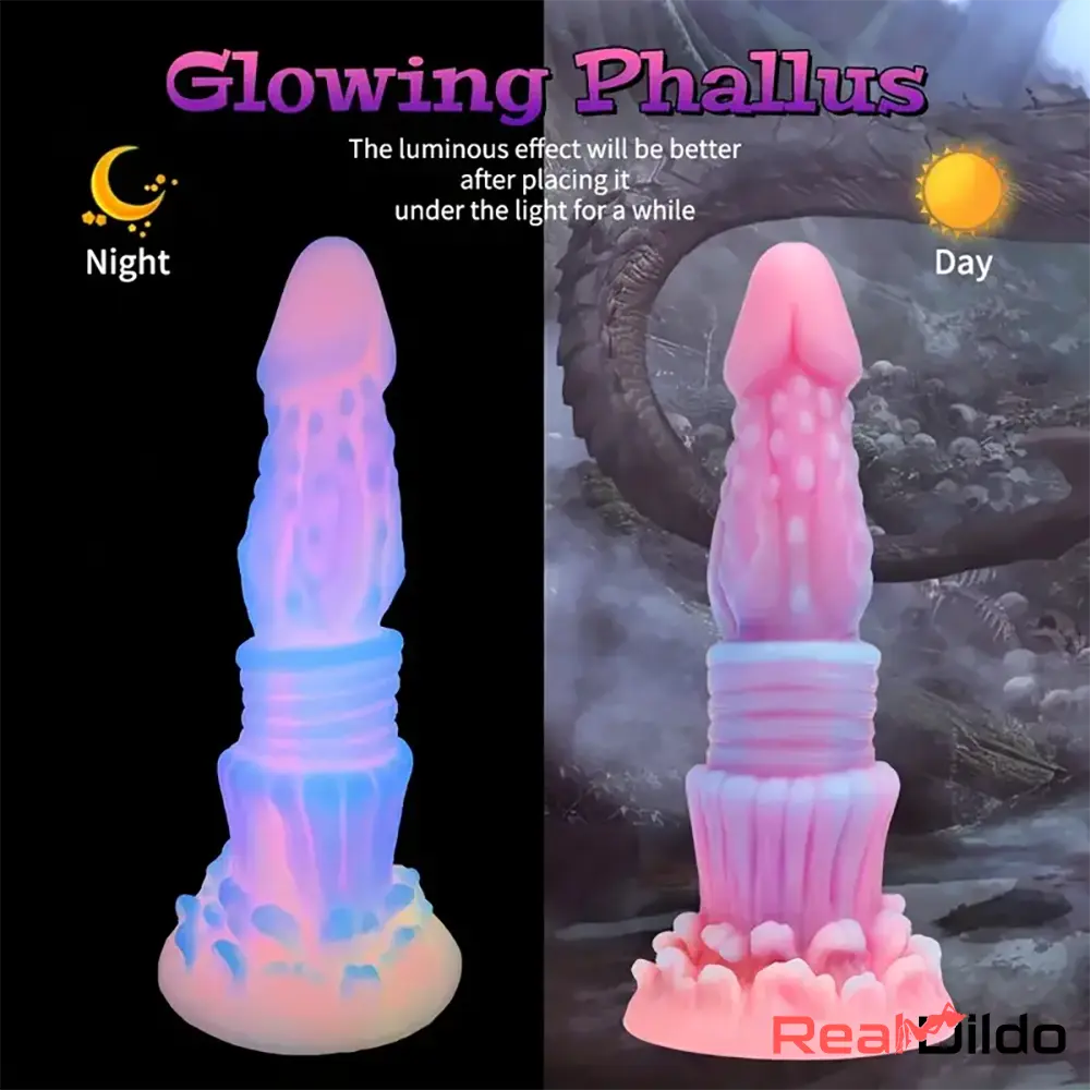 8.46in Fantasy Luminous Monster Silicone Soft Dildo Anal Opener Cock Real Dildo