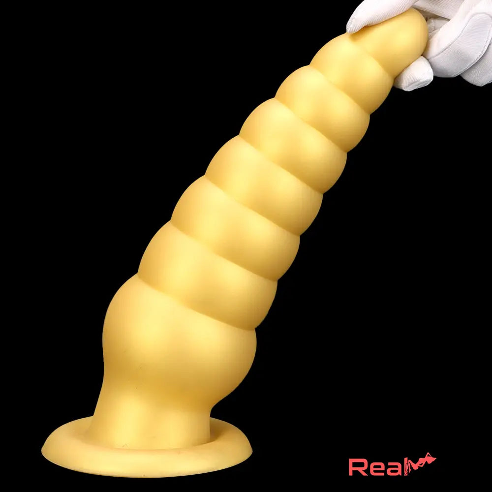 10.63in Soft Silicone Big Gold Butt Plug Dildo For Anal Expansion Toy Real Dildo