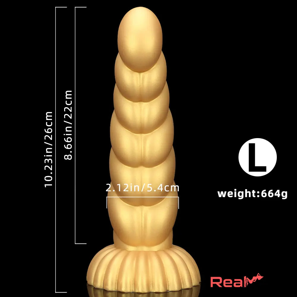 5.51in 7.87in 10.23in Gold Silicone Soft Fantasy Alien Dildo For Anal Orgasm Real Dildo