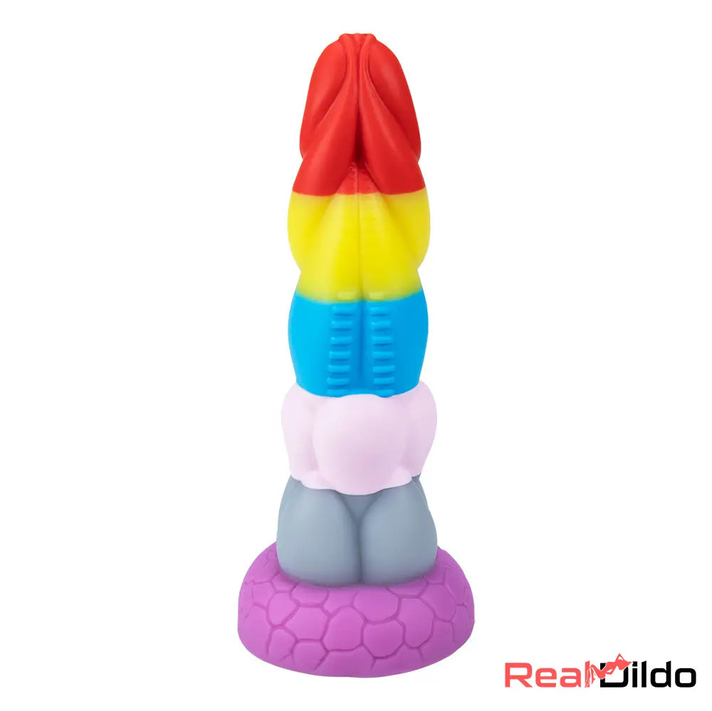 8.66in Silicone Rainbow Soft Big Dildo For Gay LGBT Adults Sex Toy Real Dildo