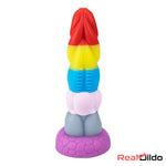 8.66in Silicone Rainbow Soft Big Dildo For Gay LGBT Adults Sex Toy Real Dildo