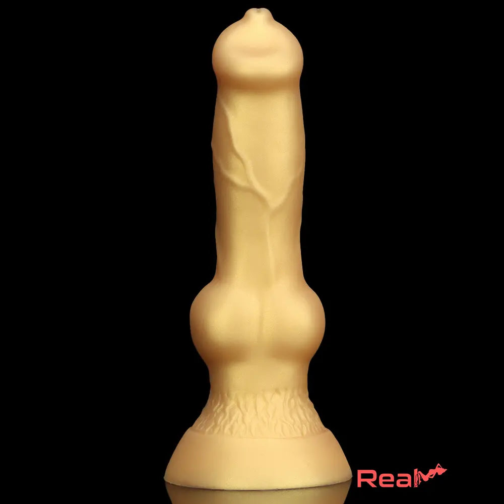 3.81in 7.48in Gold Silicone Soft Small Dog Dildo For Anal Vaginal Sex Love Real Dildo