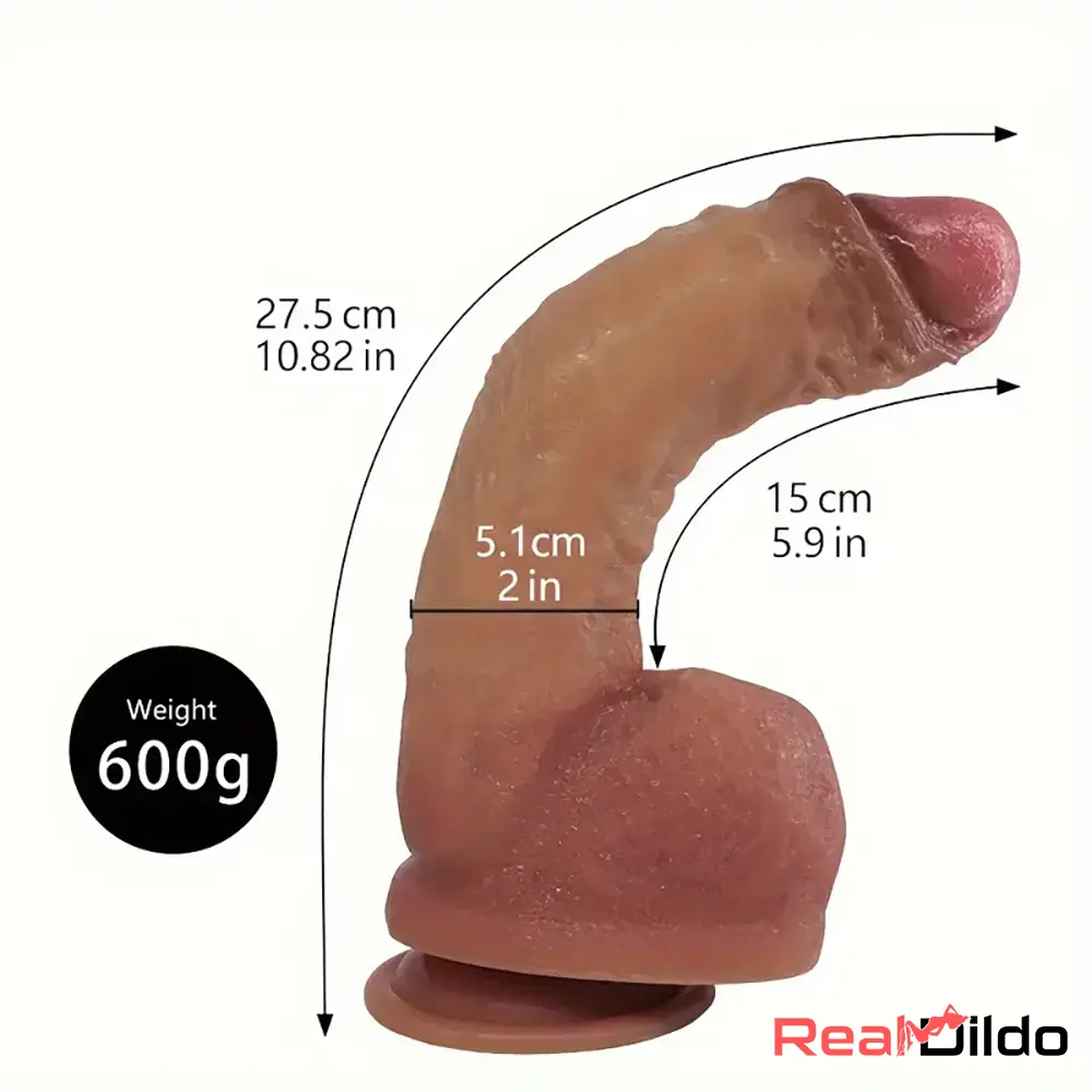 10.82in Extra Soft Silicone Big Curved Dildo For Clit Simulation Sex Toy Real Dildo