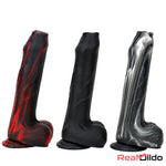 8.46in Large Uncut Silicone Soft Mixed Color Anal Dildo Adults Sex Toy Real Dildo