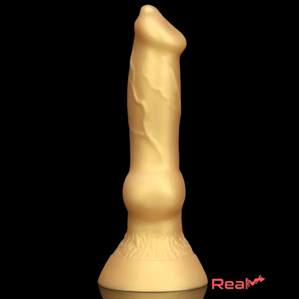 3.81in 7.48in Gold Silicone Soft Small Dog Dildo For Anal Vaginal Sex Love Real Dildo
