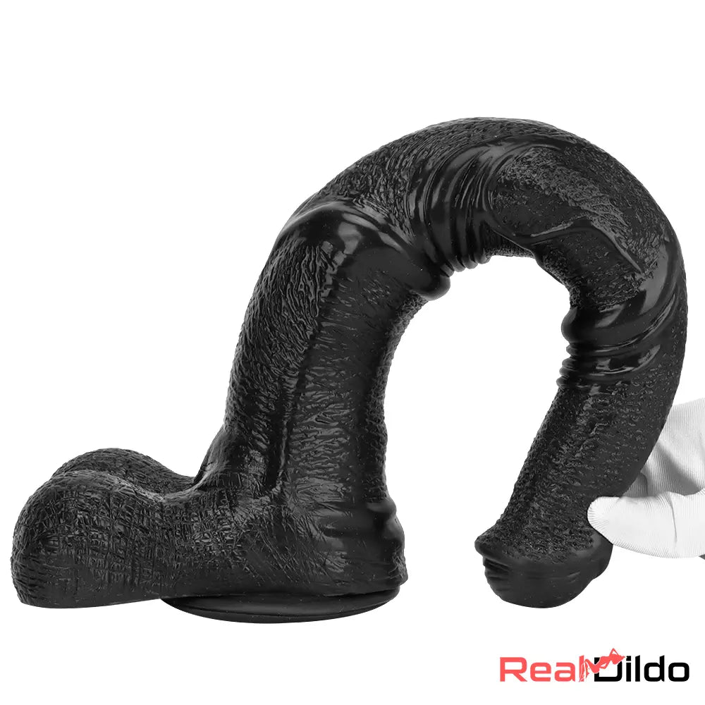 14.76in Extra Long Huge Black Soft Liquid Silicone Horse Cock Large Dildo Real Dildo