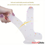 7.8in Realistic Confetti Silicone Soft Dildo For Anus Sexy Masturbator - Real Dildo