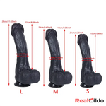 8.26in 9.45in 11.02in Big Ebony Realistic Silicone Soft Dildo For Women Lesbian - Real Dildo