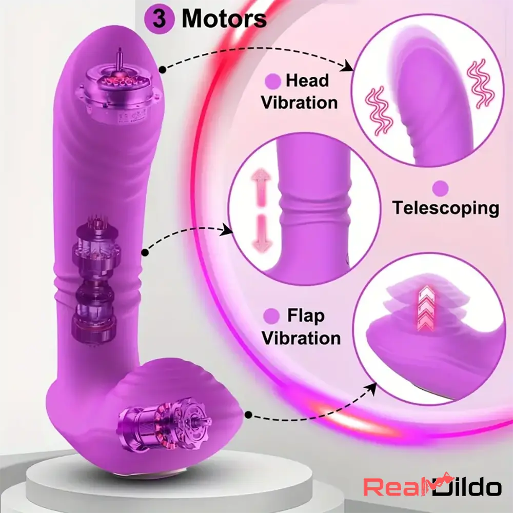 5.7in Automatic Thrusting Flapping Wearable Dildo G Spot Female Vibrator - Real Dildo