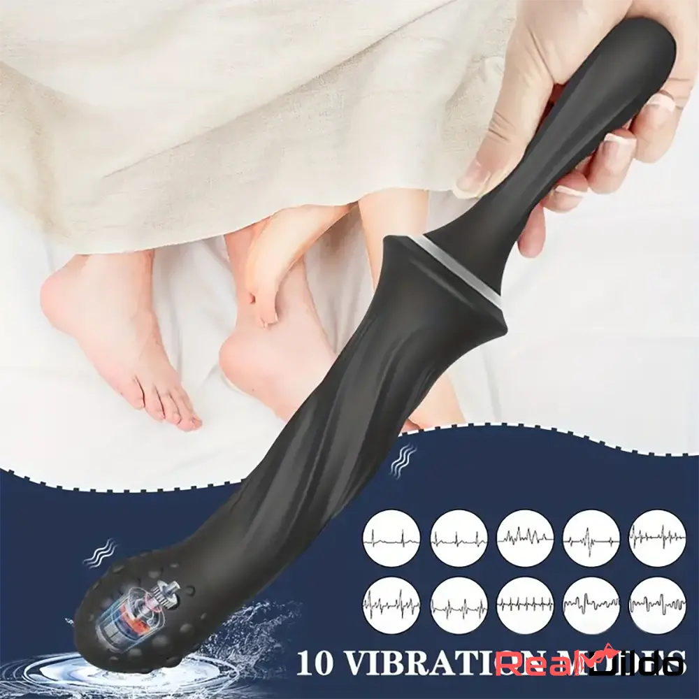 9.65in Silicone Soft Vibrating Sword Dildo With Handle G Spot Stimulator Real Dildo