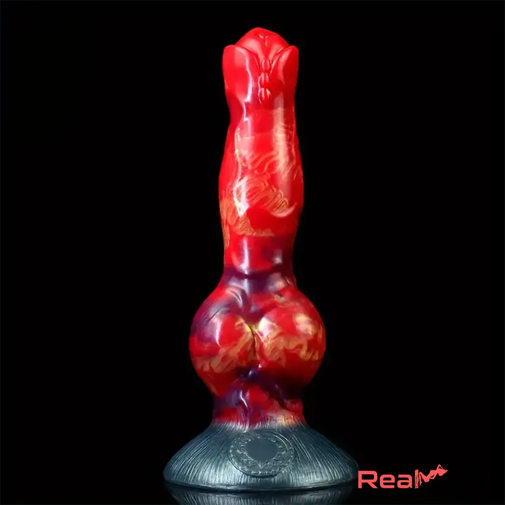 8.03in Fantasy Big Dog Knot Silicone Soft Dildo For G-Spot Stimulation Play Real Dildo