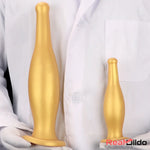 6.7in 11.41in Gold Beer Bottle Silicone Soft Big Anal Butt Plug Thick Dildo - Real Dildo