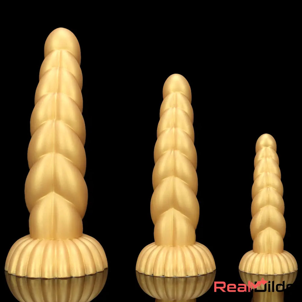 5.51in 7.87in 10.23in Gold Silicone Soft Fantasy Alien Dildo For Anal Orgasm Real Dildo