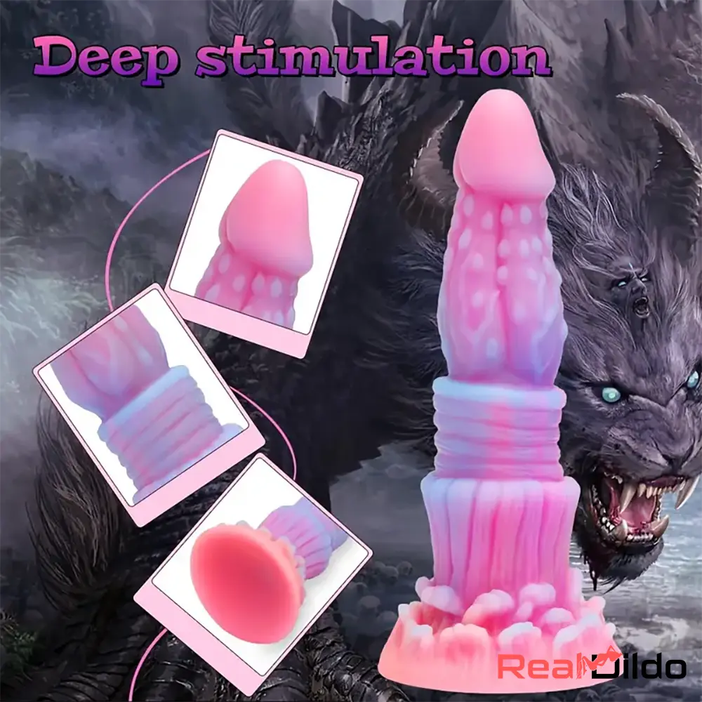 8.46in Fantasy Luminous Monster Silicone Soft Dildo Anal Opener Cock Real Dildo