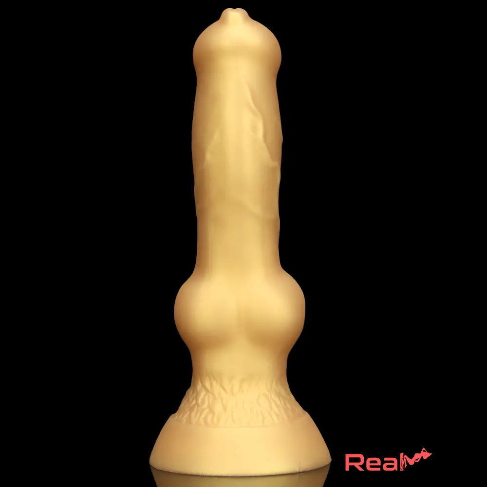 3.81in 7.48in Gold Silicone Soft Small Dog Dildo For Anal Vaginal Sex Love Real Dildo