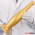 6.7in 11.41in Gold Beer Bottle Silicone Soft Big Anal Butt Plug Thick Dildo - Real Dildo