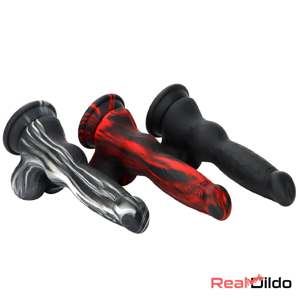 7.87in Silicone Soft Mixed Color Dog Cock Dildo For Women Sex Safety Real Dildo