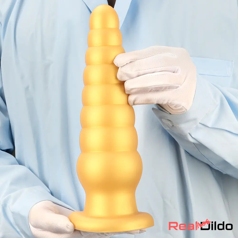 10.63in Soft Silicone Big Gold Butt Plug Dildo For Anal Expansion Toy Real Dildo