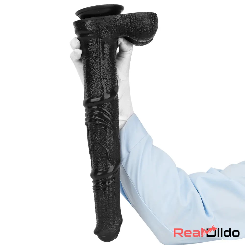 14.76in Extra Long Huge Black Soft Liquid Silicone Horse Cock Large Dildo Real Dildo