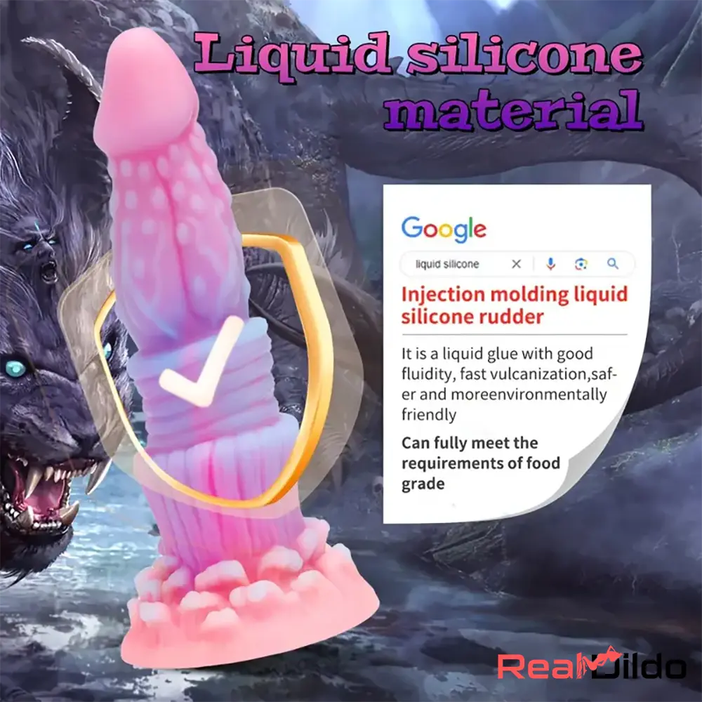 8.46in Fantasy Luminous Monster Silicone Soft Dildo Anal Opener Cock Real Dildo