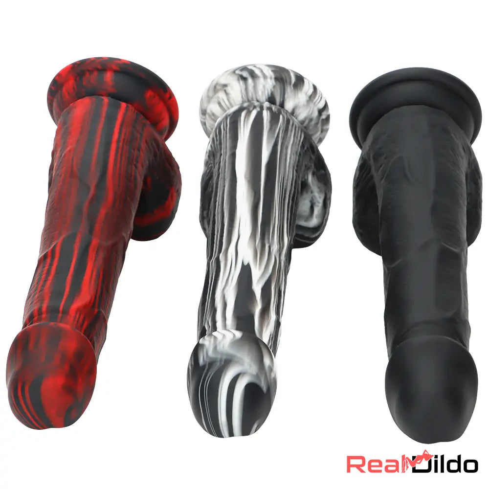 7.67in Premium Silicone Soft Mixed Color Dildo For Anal Safety Sex Toy Real Dildo