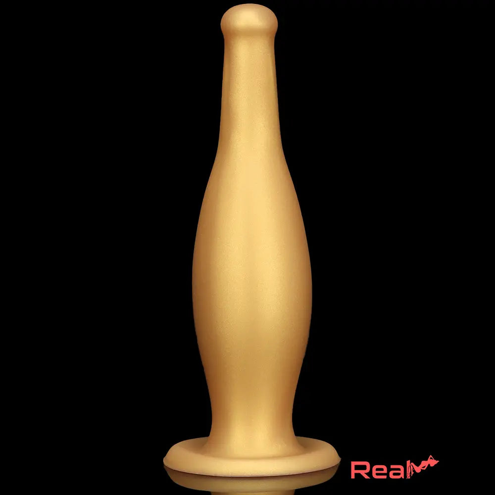 6.7in 11.41in Gold Beer Bottle Silicone Soft Big Anal Butt Plug Thick Dildo - Real Dildo