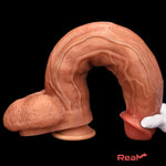 17in Super Large Long Silicone Soft Dual Density Anal Suction Cup Dildo - Real Dildo