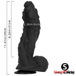 11.41in 12.6in 15in Super Big Silicone Soft Black Fantasy Massager Dildo Real Dildo