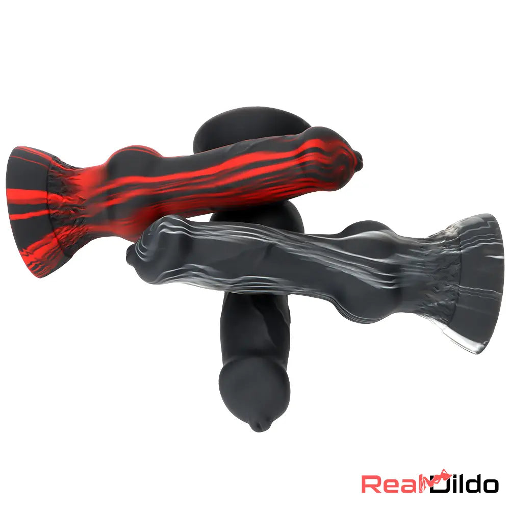 7.48in Silicone Soft Mixed Color Dog Cock Dildo For Sex Toy Orgasm Safety Real Dildo