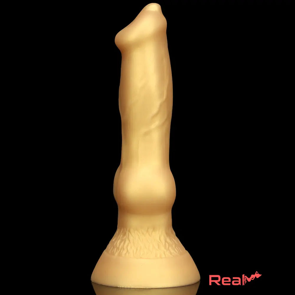 3.81in 7.48in Gold Silicone Soft Small Dog Dildo For Anal Vaginal Sex Love Real Dildo