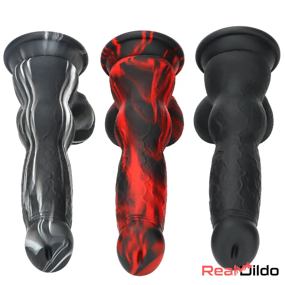 7.87in Silicone Soft Mixed Color Dog Cock Dildo For Women Sex Safety Real Dildo