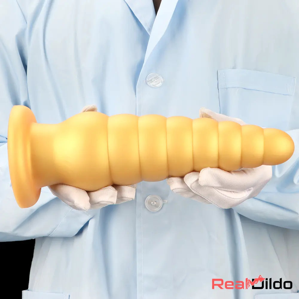 10.63in Soft Silicone Big Gold Butt Plug Dildo For Anal Expansion Toy Real Dildo