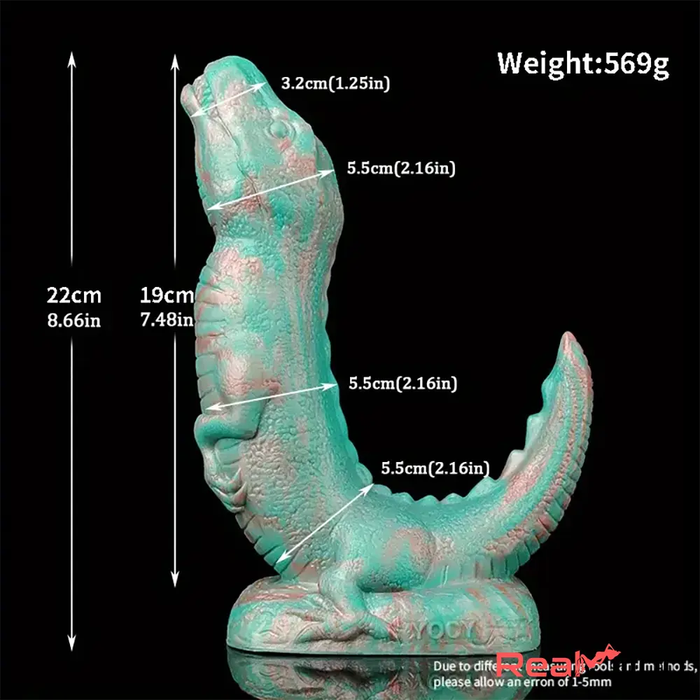 8.66in Animal Dinosaur Monster Silicone Thick Soft Dildo For Orgasm - Real Dildo
