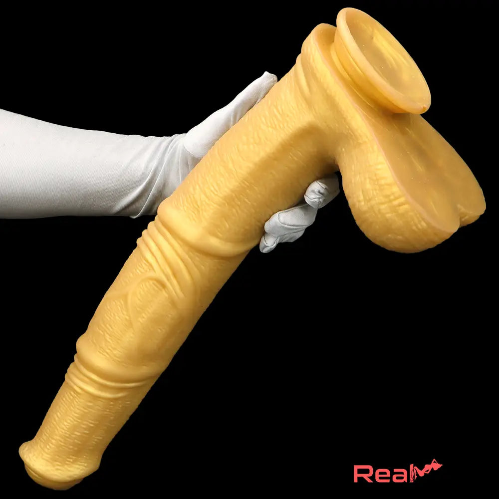 14.76in Extra Long Huge Black Soft Liquid Silicone Horse Cock Orgasm Dildo Real Dildo